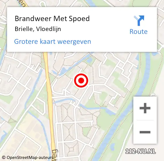 Locatie op kaart van de 112 melding: Brandweer Met Spoed Naar Brielle, Vloedlijn op 5 oktober 2013 15:11