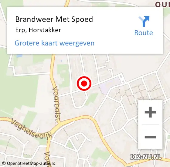 Locatie op kaart van de 112 melding: Brandweer Met Spoed Naar Erp, Horstakker op 10 augustus 2021 09:58