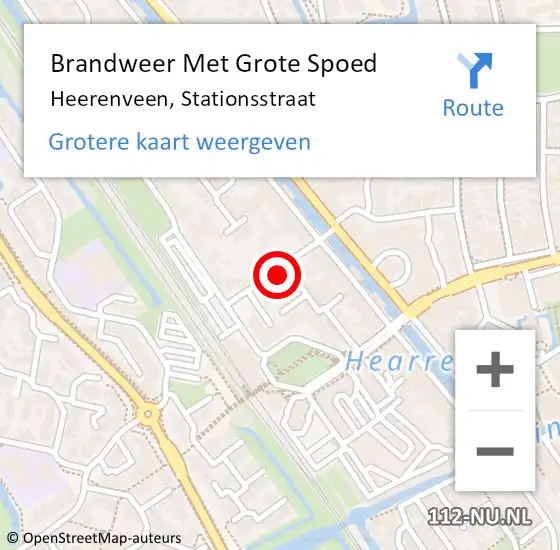 Locatie op kaart van de 112 melding: Brandweer Met Grote Spoed Naar Heerenveen, Stationsstraat op 10 augustus 2021 10:00