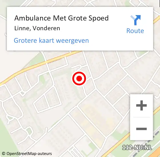 Locatie op kaart van de 112 melding: Ambulance Met Grote Spoed Naar Linne, Vonderen op 10 augustus 2021 12:00