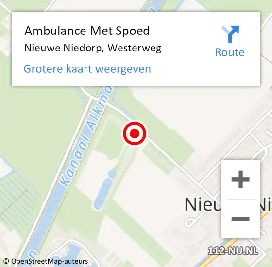 Locatie op kaart van de 112 melding: Ambulance Met Spoed Naar Nieuwe Niedorp, Westerweg op 10 augustus 2021 12:01