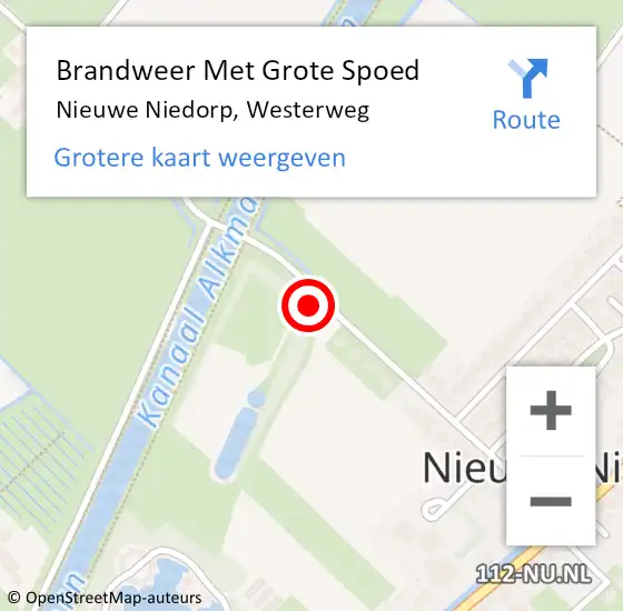 Locatie op kaart van de 112 melding: Brandweer Met Grote Spoed Naar Nieuwe Niedorp, Westerweg op 10 augustus 2021 12:02