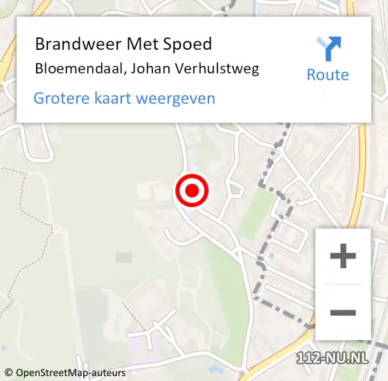 Locatie op kaart van de 112 melding: Brandweer Met Spoed Naar Bloemendaal, Johan Verhulstweg op 10 augustus 2021 12:12