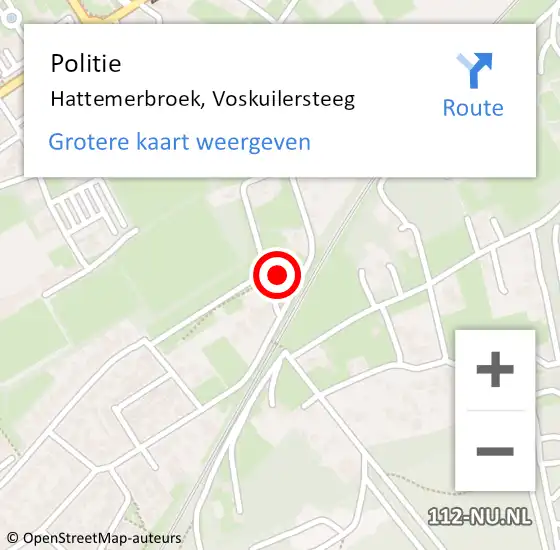 Locatie op kaart van de 112 melding: Politie Hattemerbroek, Voskuilersteeg op 10 augustus 2021 12:39