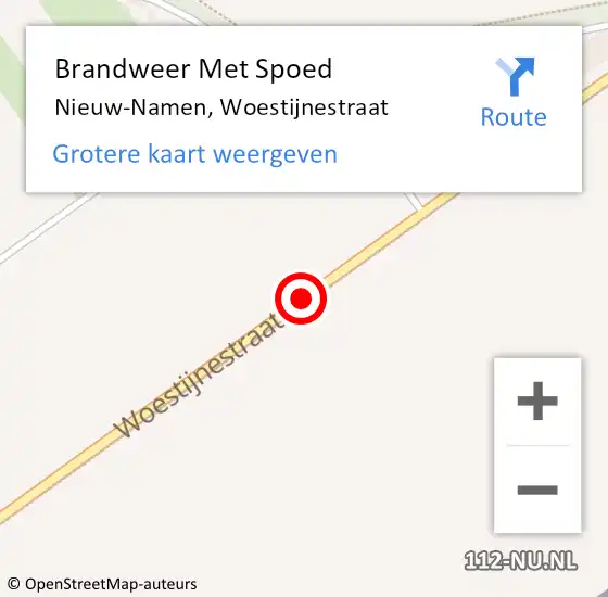 Locatie op kaart van de 112 melding: Brandweer Met Spoed Naar Nieuw-Namen, Woestijnestraat op 5 september 2013 21:01