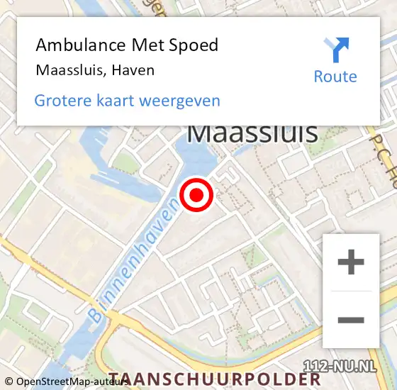 Locatie op kaart van de 112 melding: Ambulance Met Spoed Naar Maassluis, Haven op 10 augustus 2021 13:04