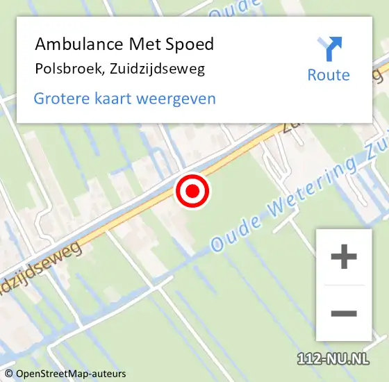 Locatie op kaart van de 112 melding: Ambulance Met Spoed Naar Polsbroek, Zuidzijdseweg op 10 augustus 2021 13:25