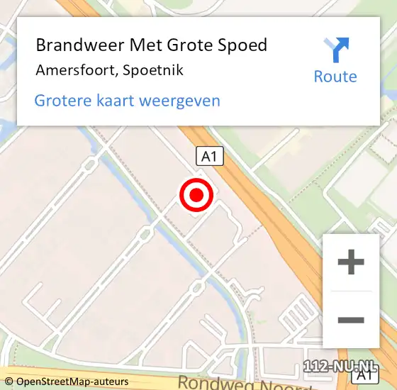 Locatie op kaart van de 112 melding: Brandweer Met Grote Spoed Naar Amersfoort, Spoetnik op 10 augustus 2021 13:32