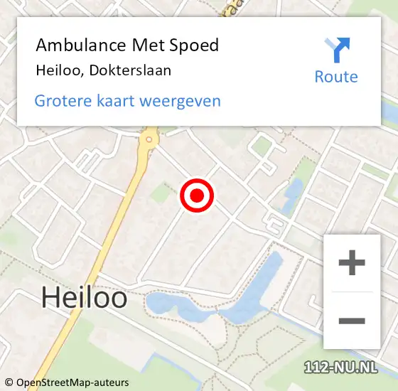 Locatie op kaart van de 112 melding: Ambulance Met Spoed Naar Heiloo, Dokterslaan op 10 augustus 2021 13:51