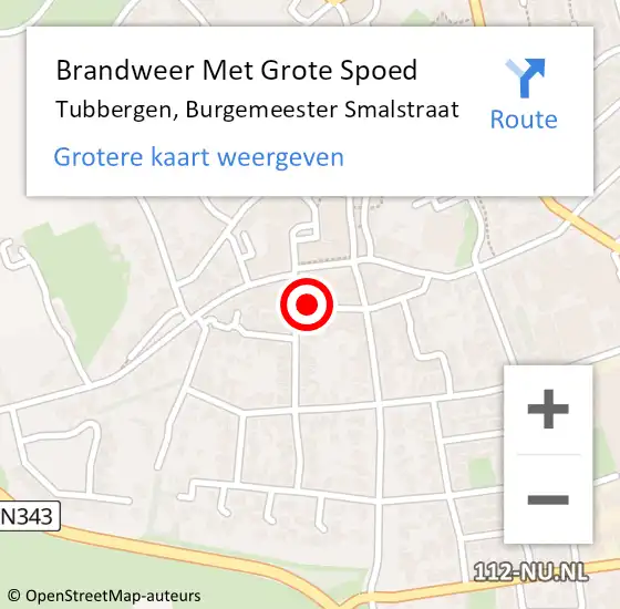 Locatie op kaart van de 112 melding: Brandweer Met Grote Spoed Naar Tubbergen, Burgemeester Smalstraat op 10 augustus 2021 13:58