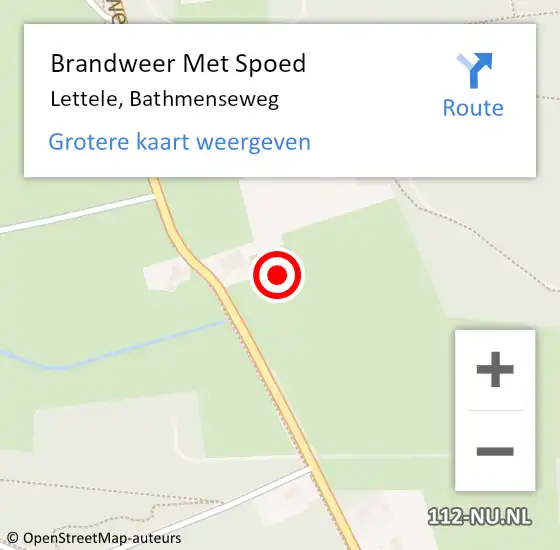 Locatie op kaart van de 112 melding: Brandweer Met Spoed Naar Lettele, Bathmenseweg op 10 augustus 2021 14:16