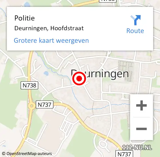 Locatie op kaart van de 112 melding: Politie Deurningen, Hoofdstraat op 10 augustus 2021 14:52