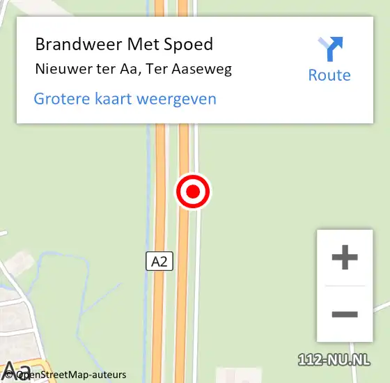 Locatie op kaart van de 112 melding: Brandweer Met Spoed Naar Nieuwer ter AA, Ter Aaseweg op 19 juni 2014 10:49