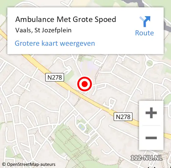 Locatie op kaart van de 112 melding: Ambulance Met Grote Spoed Naar Vaals, St Jozefplein op 10 augustus 2021 15:20