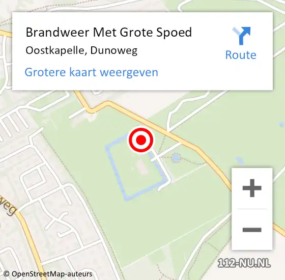 Locatie op kaart van de 112 melding: Brandweer Met Grote Spoed Naar Oostkapelle, Dunoweg op 10 augustus 2021 16:06