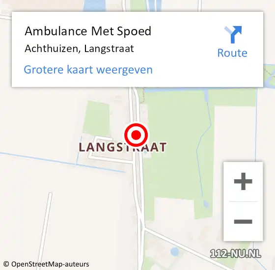 Locatie op kaart van de 112 melding: Ambulance Met Spoed Naar Achthuizen, Langstraat op 10 augustus 2021 16:46