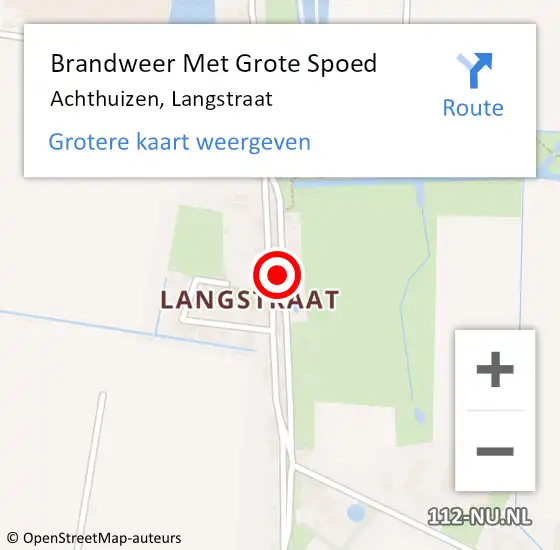 Locatie op kaart van de 112 melding: Brandweer Met Grote Spoed Naar Achthuizen, Langstraat op 10 augustus 2021 16:48