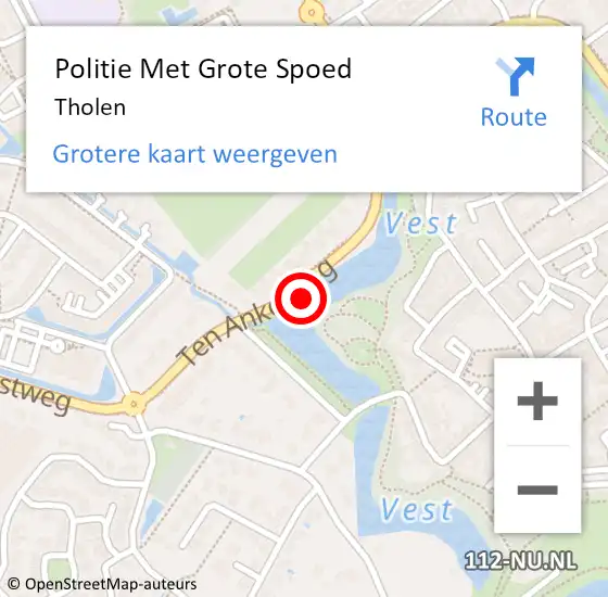 Locatie op kaart van de 112 melding: Politie Met Grote Spoed Naar Tholen op 10 augustus 2021 16:56