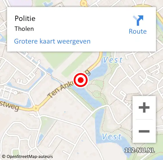 Locatie op kaart van de 112 melding: Politie Tholen op 10 augustus 2021 16:56