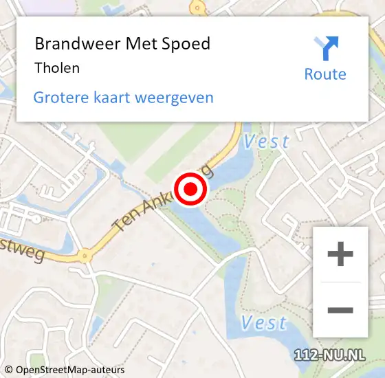 Locatie op kaart van de 112 melding: Brandweer Met Spoed Naar Tholen op 10 augustus 2021 16:57