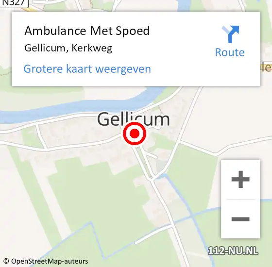 Locatie op kaart van de 112 melding: Ambulance Met Spoed Naar Gellicum, Kerkweg op 19 juni 2014 11:01