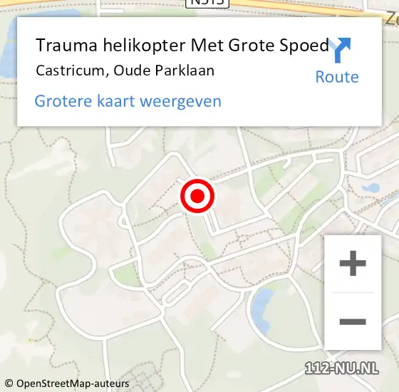 Locatie op kaart van de 112 melding: Trauma helikopter Met Grote Spoed Naar Castricum, Oude Parklaan op 10 augustus 2021 17:01