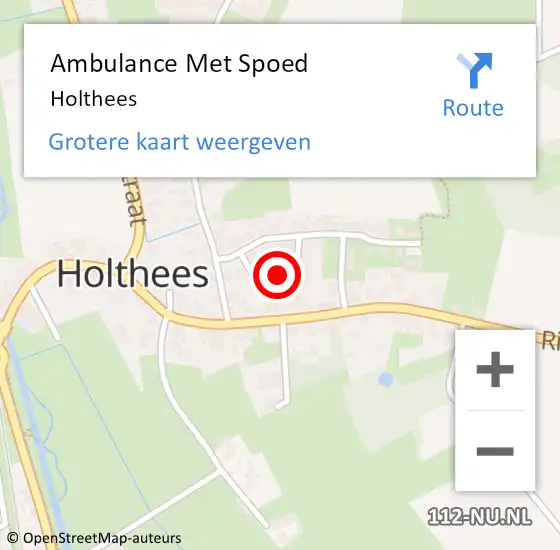 Locatie op kaart van de 112 melding: Ambulance Met Spoed Naar Holthees op 10 augustus 2021 18:29