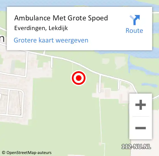 Locatie op kaart van de 112 melding: Ambulance Met Grote Spoed Naar Everdingen, Lekdijk op 10 augustus 2021 18:37