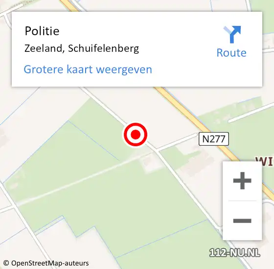 Locatie op kaart van de 112 melding: Politie Zeeland, Schuifelenberg op 10 augustus 2021 20:14