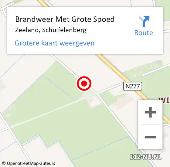 Locatie op kaart van de 112 melding: Brandweer Met Grote Spoed Naar Zeeland, Schuifelenberg op 10 augustus 2021 20:15