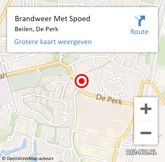 Locatie op kaart van de 112 melding: Brandweer Met Spoed Naar Beilen, De Perk op 10 augustus 2021 20:28