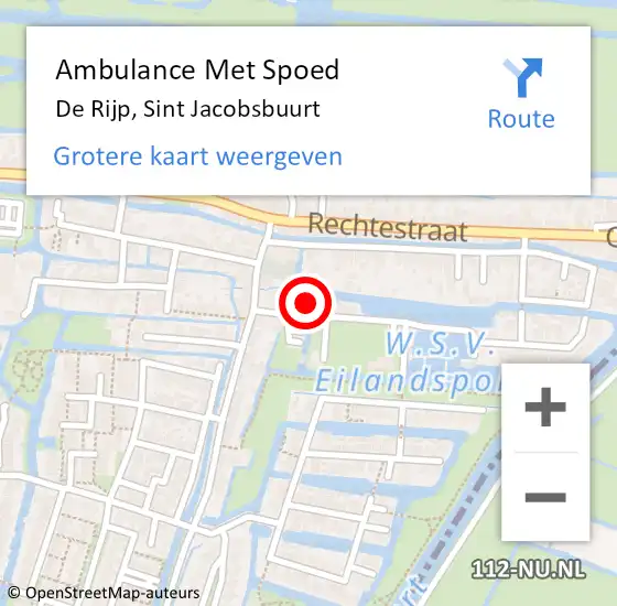 Locatie op kaart van de 112 melding: Ambulance Met Spoed Naar De Rijp, Sint Jacobsbuurt op 10 augustus 2021 21:04