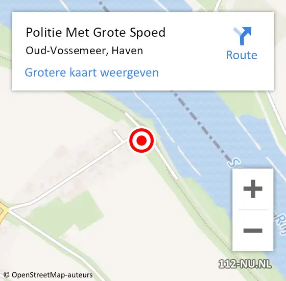 Locatie op kaart van de 112 melding: Politie Met Grote Spoed Naar Oud-Vossemeer, Haven op 10 augustus 2021 22:09