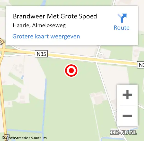 Locatie op kaart van de 112 melding: Brandweer Met Grote Spoed Naar Haarle, Almeloseweg op 10 augustus 2021 23:08