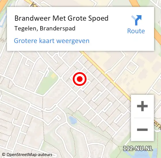 Locatie op kaart van de 112 melding: Brandweer Met Grote Spoed Naar Tegelen, Branderspad op 11 augustus 2021 00:04