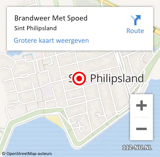 Locatie op kaart van de 112 melding: Brandweer Met Spoed Naar Sint Philipsland op 11 augustus 2021 02:35