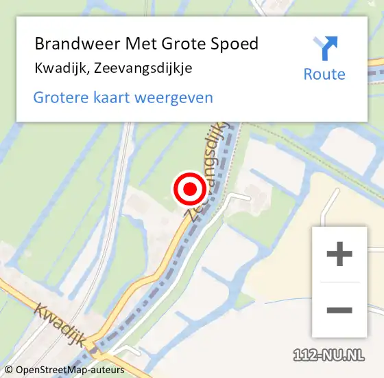 Locatie op kaart van de 112 melding: Brandweer Met Grote Spoed Naar Kwadijk, Zeevangsdijkje op 11 augustus 2021 03:21