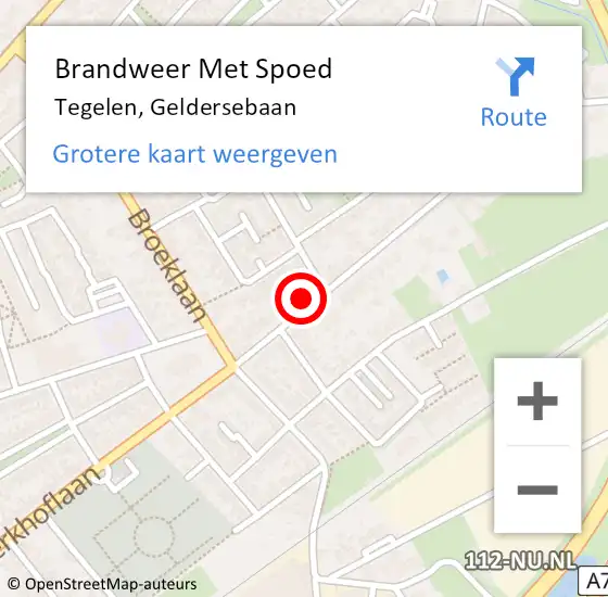 Locatie op kaart van de 112 melding: Brandweer Met Spoed Naar Tegelen, Geldersebaan op 11 augustus 2021 03:30