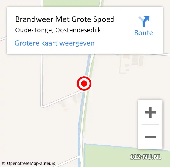 Locatie op kaart van de 112 melding: Brandweer Met Grote Spoed Naar Oude-Tonge, Oostendesedijk op 11 augustus 2021 05:35