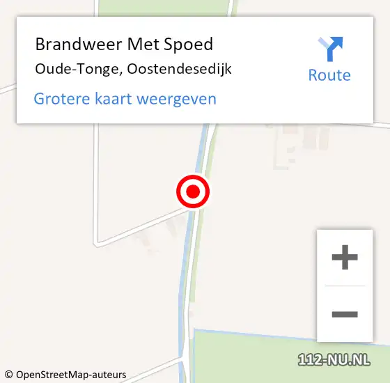 Locatie op kaart van de 112 melding: Brandweer Met Spoed Naar Oude-Tonge, Oostendesedijk op 11 augustus 2021 06:27