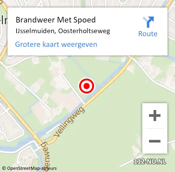 Locatie op kaart van de 112 melding: Brandweer Met Spoed Naar IJsselmuiden, Oosterholtseweg op 11 augustus 2021 06:52