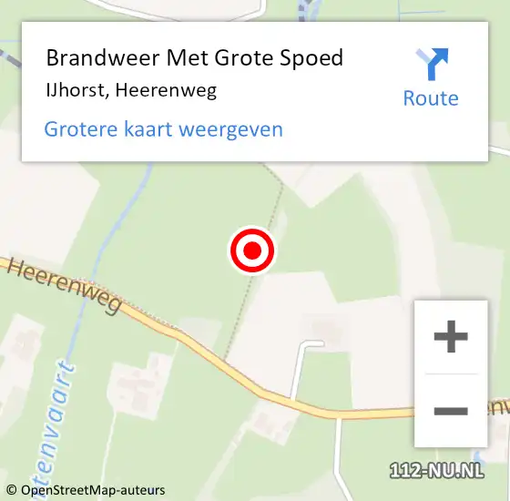 Locatie op kaart van de 112 melding: Brandweer Met Grote Spoed Naar IJhorst, Heerenweg op 11 augustus 2021 07:16