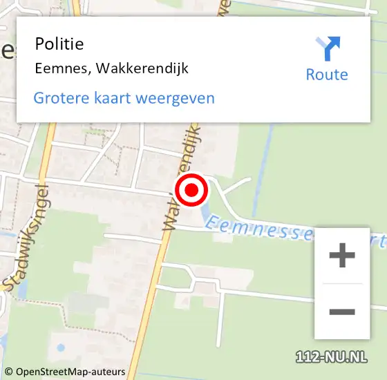 Locatie op kaart van de 112 melding: Politie Eemnes, Wakkerendijk op 11 augustus 2021 07:44