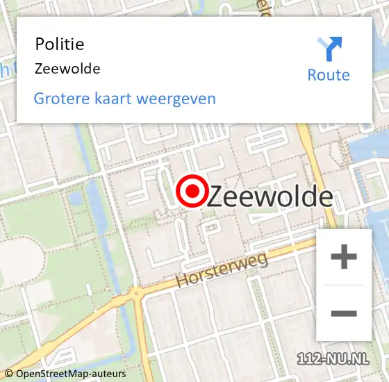 Locatie op kaart van de 112 melding: Politie Zeewolde op 11 augustus 2021 07:59