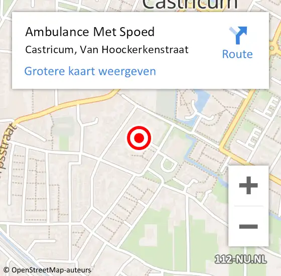 Locatie op kaart van de 112 melding: Ambulance Met Spoed Naar Castricum, Van Hoockerkenstraat op 11 augustus 2021 09:04