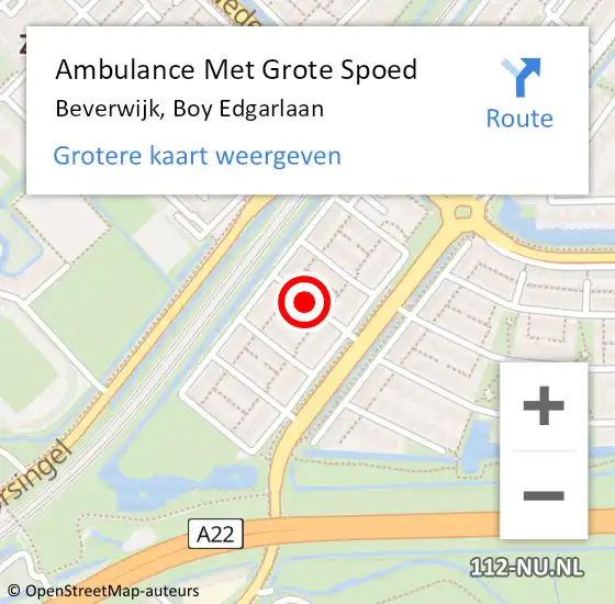 Locatie op kaart van de 112 melding: Ambulance Met Grote Spoed Naar Beverwijk, Boy Edgarlaan op 11 augustus 2021 09:07