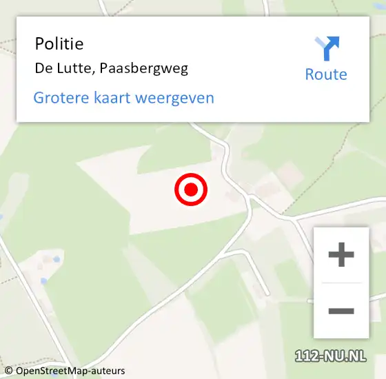 Locatie op kaart van de 112 melding: Politie De Lutte, Paasbergweg op 11 augustus 2021 11:01