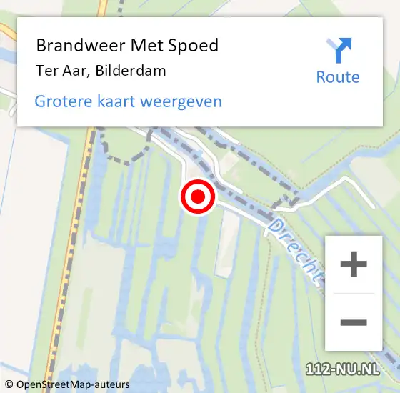 Locatie op kaart van de 112 melding: Brandweer Met Spoed Naar Ter Aar, Bilderdam op 19 juni 2014 12:05