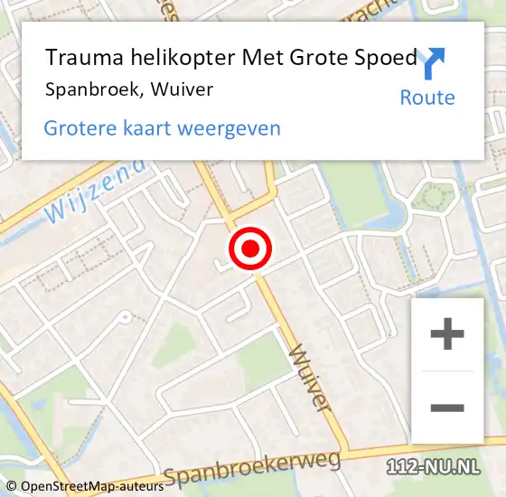 Locatie op kaart van de 112 melding: Trauma helikopter Met Grote Spoed Naar Spanbroek, Wuiver op 11 augustus 2021 11:21