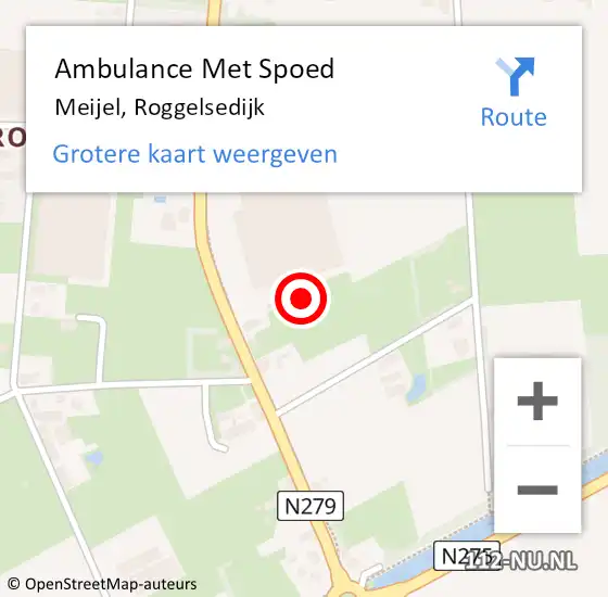 Locatie op kaart van de 112 melding: Ambulance Met Spoed Naar Meijel, Roggelsedijk op 11 augustus 2021 11:56